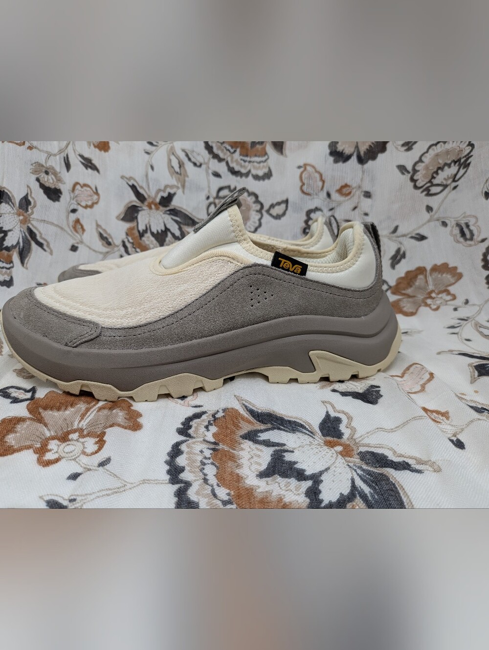 Teva Hurricane Daybreaker Suede Slip-On Sneakers - Desert Taupe/Cream Sz 9.5